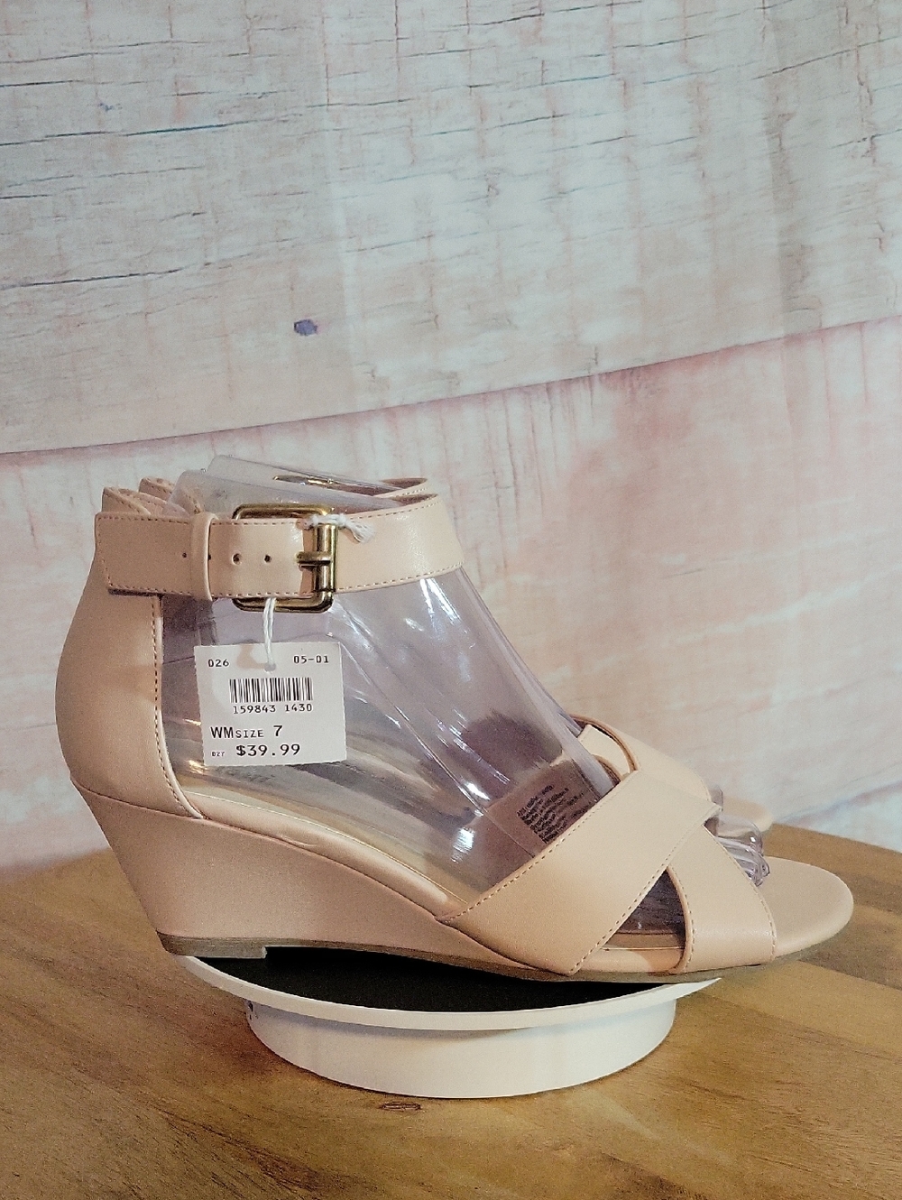 Fioni Light Pink Wedge Sandals